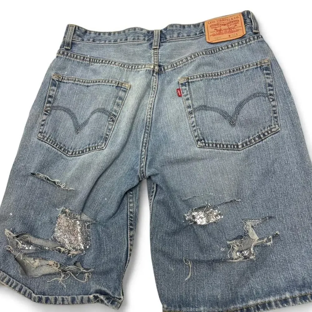 Levis blue denim shorts